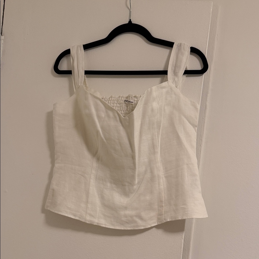 Reformation Cream Sleeveless Blouse
